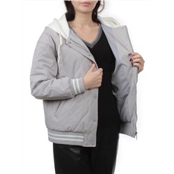 H24-90 GRAY Куртка бомбер демисезонная женская (100 гр. синтепон)