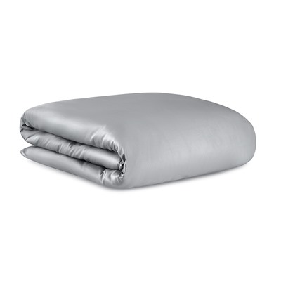 Комплект постельного белья из премиального сатина светло-серого цвета из коллекции Essential, 200х22