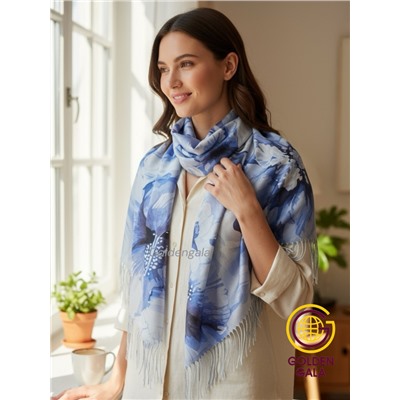 Платок с кистями цветочный принт 3D  Арт: С2512/08