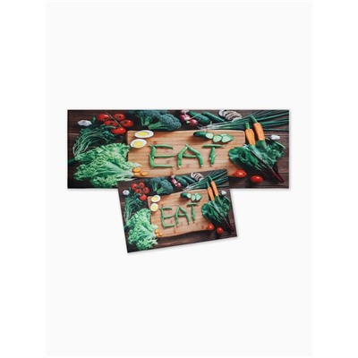 Набор ковриков для кухни Этель «EAT», 2 шт., 38×58 см, 38×118 см