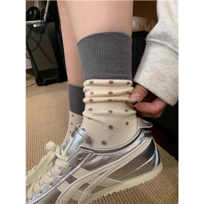 Demi-season Japanese retro brand cotton knee socks for men and women, mid-length, internet celebrity
