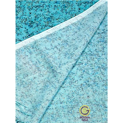 Палантин из хлопка и бамбука премиум Арт 2459/9 фон бирюзовый