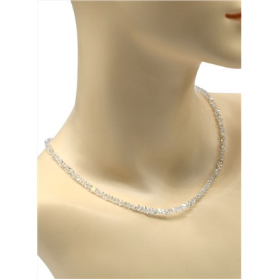 Чокер на шею женский из циркона огранка 4мм цв.хрусталь хамелеон, 38см