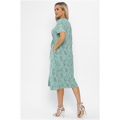 Платье Цветы лета (мятное) П13785-18М