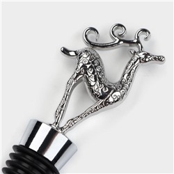 Пробка для бутылки новогодняя Magistro Deer, 12.5 см, цвет серебристый