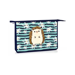 Папка для тетрадей 1 отделение, А4, Först "Blue hedgehog", 340*245*40мм, пластик, на молнии