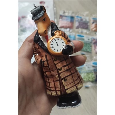 Елочное украшение из ГИПСА  "Конь в пальто"