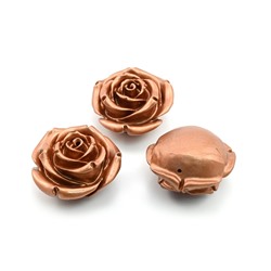 Разделитель-бусина П, Розочка  18мм, цвет бронза, отверстие 1,2мм.