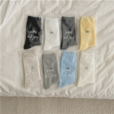 Brand design base colored socks, mid-length