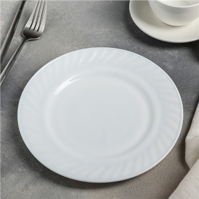 Тарелка десертная Доляна «Регал», d=20 см, стеклокерамика