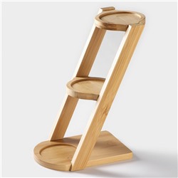 Банки для сыпучих BellaTenero, 150 мл, с ложками, на бамбуковой подставке, фарфор, белые