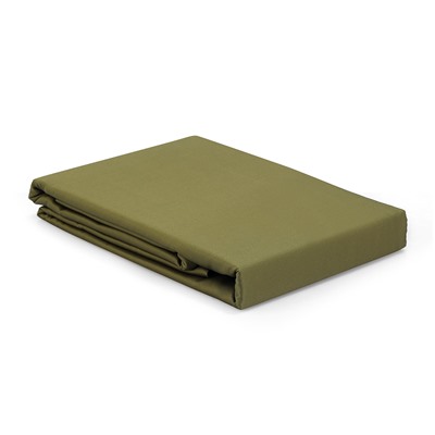 Простыня из премиального сатина оливкового цвета из коллекции Essential, 180х270 см