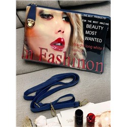 Сумка-клатч на длинной ручке цвет синий №48