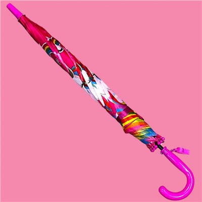 Зонт-трость для девочки с мультгероями полуавтомат Арт 004/3