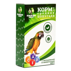 Корм "Пижон" для средних попугаев, с витаминами и минералами, 400 г