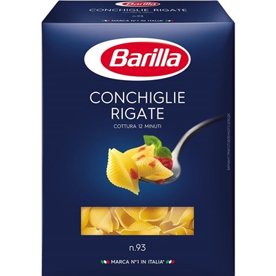 Нарушена упаковка!   Ракушки №93 Barilla (конкилье ригате) 450г х  12 8076809575973