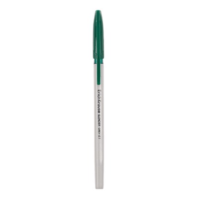 Ручка шариковая ErichKrause Slender Stick Grey, Super Glide, 0.7 мм, зелёная