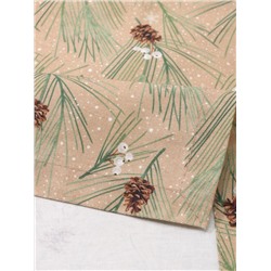 Дорожка на стол новогодняя Этель Spruce branches 30×70 см, 100% хлопок, саржа 190 г/м², бежевая