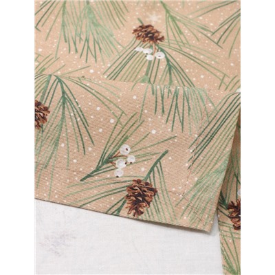 Дорожка на стол новогодняя Этель Spruce branches 30×70 см, 100% хлопок, саржа 190 г/м², бежевая