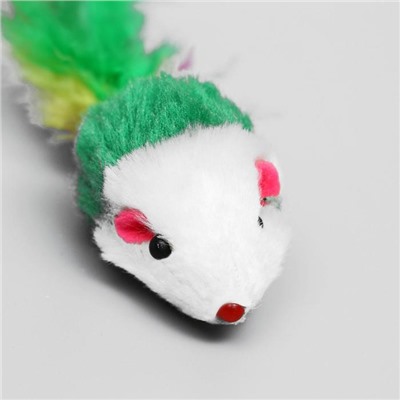 Набор игрушек для кошек: мышь 5 см и шарик с бубенчиком 3.8 см, микс цветов