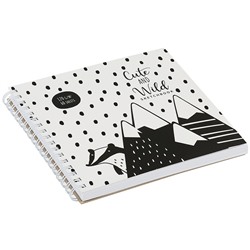 Скетчбук 60л., 150*150 MESHU "Black&white", на гребне, выб. лак, soft-touch, 120г/м2
