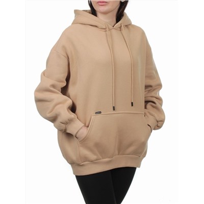 2610 BEIGE Толстовка женская (85% хлопок, 10% полиэстер, 5% спандекс)