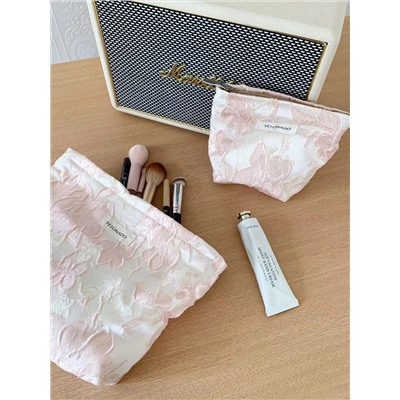 Handheld capacious cosmetic bag, travel bag to go out, organizer bag, small clutch bag, flowered