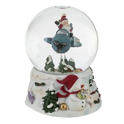 GAEM Фигурка декоративная "Дед Мороз" в стекл шаре (ключ,муз), D 10 см, L10 W11 H14 см