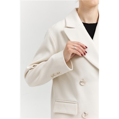 Пальто женское демисезонное 26102 (молочный/рубчик)