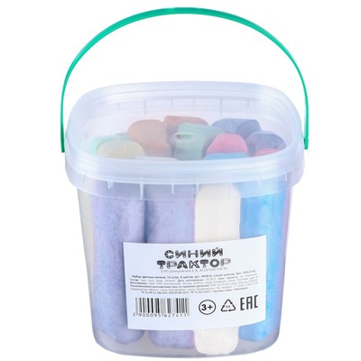 Мелки цветные, 16 штук, 8 цветов «Синий трактор»