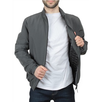 EM25057-1 DARK GRAY Куртка-бомбер мужская демисезонная (100 гр. синтепон)