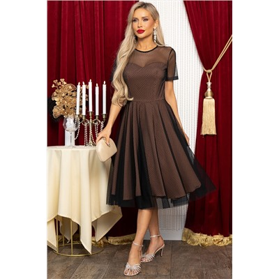 Платье Эйрена (черно-коричневое) П14721-6М