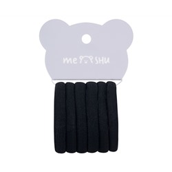 Резинки для волос MESHU "Essence thin", черные, 6шт., европодвес