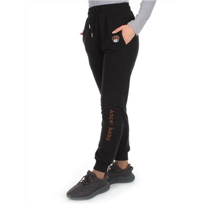 Q-05 BLACK Брюки спортивные женские (85% хлопок, 15% полиэстер)