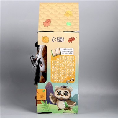 Мягкая игрушка «Совушка с книжкой», коричневая