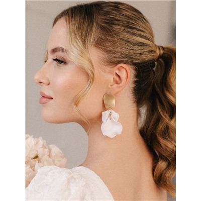 Серьги ассорти «Ветер» неровность, цвет бело-золотой