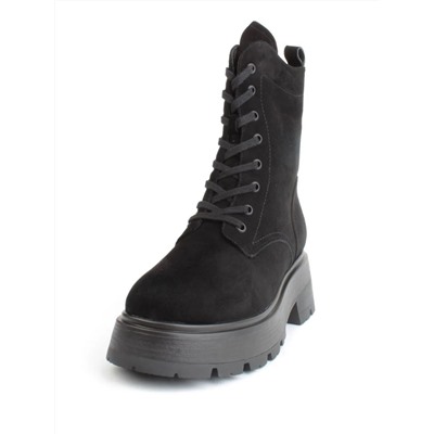04-M2-1376 BLACK Ботинки зимние женские (натуральная замша, натуральный мех)