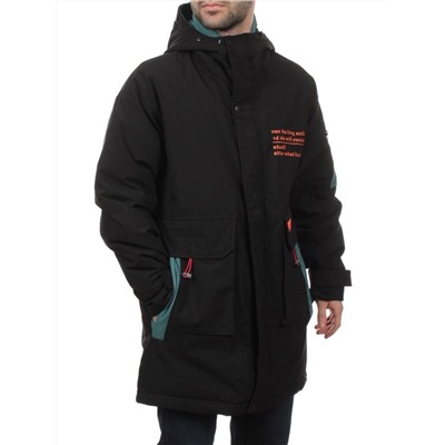 22066 BLACK GREEN Куртка мужская зимняя облегченная (150 гр. холлофайбер)