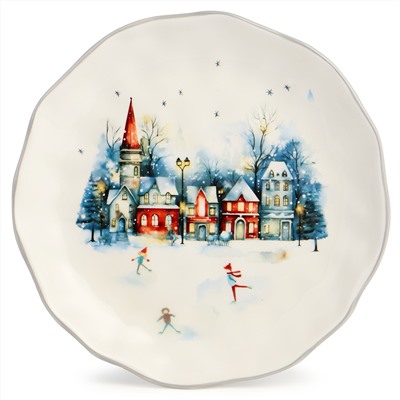 ТАРЕЛКА ЗАКУСОЧНАЯ AGNESS "С НОВЫМ ГОДОМ!" 23*3,5 СМ