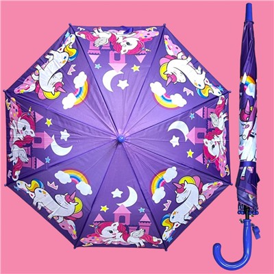 Зонт-трость для девочки с мультгероями полуавтомат Арт 004/4