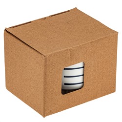 Кружка фарфоровая "Геометрия-2" "Линии" 320мл, д8,9см h8см, матовая глазурь, с деколью, цвет - белый, д/горла 8,5см, д/основания 6,9см, в коробке (Китай)