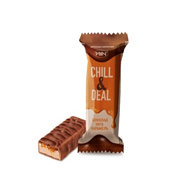 Батончик CHILL&DEAL с карам и нугой пп/пл 35гр, Рахат