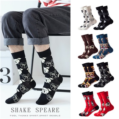 Tide, autumn trend socks, mid-length, European style, wholesale