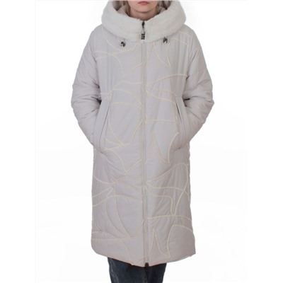 8901 LT. BEIGE Пальто зимнее женское (верблюжья шерсть, 120 гр. холлофайбер)