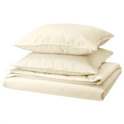 ÄNGSLILJA, Bettwäsche-Set, 3-teilig, natur,, 240x220/80x80 cm