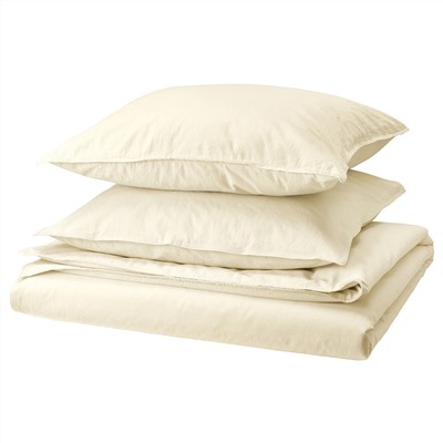 ÄNGSLILJA, Bettwäsche-Set, 3-teilig, natur,, 240x220/80x80 cm