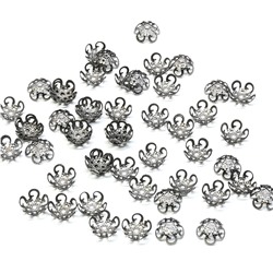 Шапочка для бусин цв.черный никель, диаметр 10мм (упаковка 50шт)