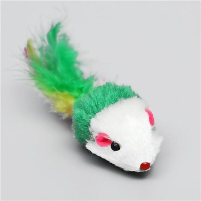 Набор игрушек для кошек: мышь 5 см и шарик с бубенчиком 3.8 см, микс цветов