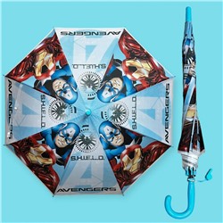 Зонт-трость для мальчика с мультгероями полуавтомат Арт 001/1