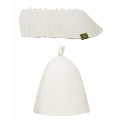 Набор, 10шт, шапок банных без вышивки, войлок